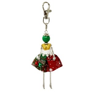 Wrapables Hanging Fashionista Doll Keychain, Crystal Rhinestone Keyring Bag Charm - 1 of 4