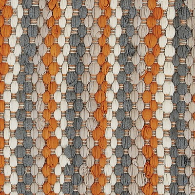 Gray and Orange Handmade Reversible Chindi Rug Runner 2' x 6'