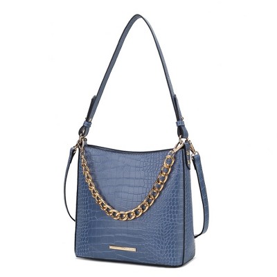 MKF Collection Bizzy Faux Crocodile-Embossed Vegan Leather Women’s Shoulder Bag by Mia K