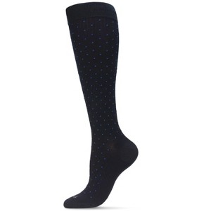 Memoi Gender Neutral Swiss Dot Cotton Blend 15-20mmHg Graduated Compression Socks - 1 of 4