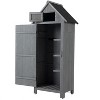 Kelly Solid Wood House Shape Storage Shed, Patio Cabinet Tool Shed, Outdoor Furniture - Maison Boucle - 3 of 4