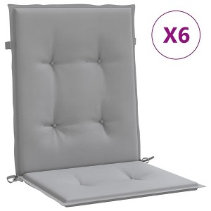 vidaXL Chair Cushion 6 Pcs Set for Patio/Outdoor, Water-Resistant Gray Oxford Fabric, Comfort Foam Fiber Filling, Non-Slip Design with Ropes - 1 of 4