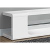 60" Glossy Laminate Contemporary TV Stand with Clear Tempered Glass Shelves and Open Storage for Living Room - 4 of 4