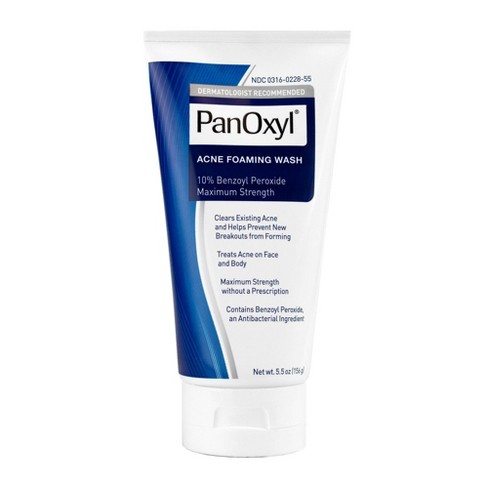 PanOxyl Maximum Strength Antimicrobial Acne Foaming Wash for Face, Chest and Back with 10% Benzoyl Peroxide - 5.5oz - image 1 of 4