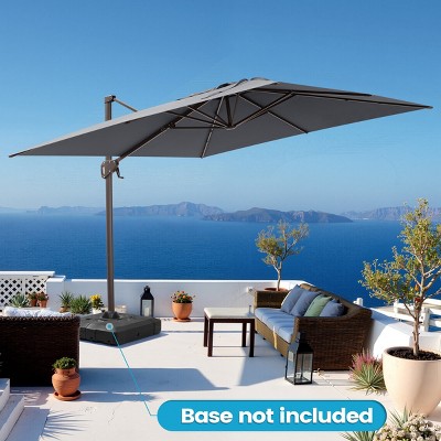 Crestlive Products 10FT UV30+ Patio Umbrella  Square with 360°Rotation 6 Heights Adjustable Aluminum Pole Offset Cantilever Outdoor Umbrella