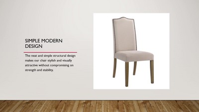 High Back Weathered Gray Linen Parsons Side Chair