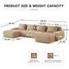 146'' Flannelette U-Shaped Modular Sectional Sofa with Movable Ottoman, Boneless Design, and Deep Seat - 4 of 4