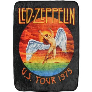 Led Zeppelin Icarus Angel U.S Tour 1975 Music Band Plush Fuzzy Soft Throw Blanket - 1 of 4