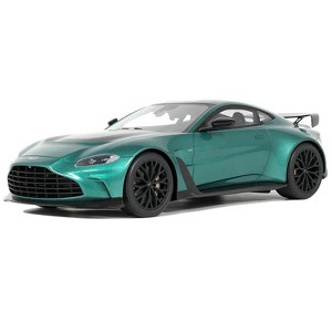2023 Aston Martin Vantage V12 British Racing Green with Black Hood and Top 1/18 Model Car by GT Spirit - 1 of 4