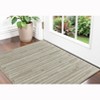 White and Tan Wool Striped Hand Woven Area Rug - 2 of 4