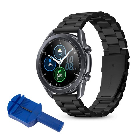 Buy WatchOut Wearables Luxury Stainless Steel Black Metal Clasp Buckle Watch  Chain Strap Band. Compatible with all 22mm Regular Watches and Smart Watches  like Samsung Galaxy Watch 46mm/Gear S3 Frontier/S3 Classic/Huawei Watch