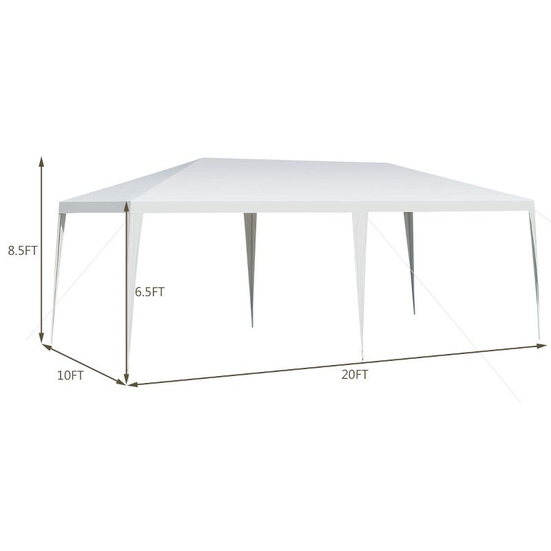 Tangkula 10'x20' Outdoor White Wedding Party Event Tent Gazebo Canopy Pavilion, 3 of 7