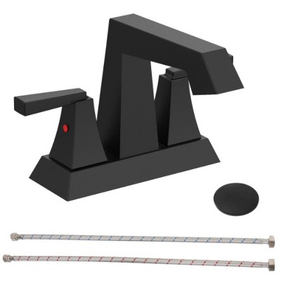 LunaLulinlk Double handle bathroom sink faucet, modern commercial bathroom faucet
