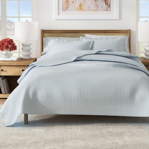 Great Bay Home Detailed Channel Stitch All-Season Reversible Quilt Set With Shams - 1 of 4