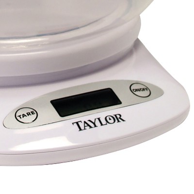 White Digital Kitchen Scale with Inverting Bowl