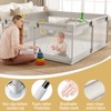 Fodoss Baby Playpen with Mat ，59 x59 In Playpen for Babies and Toddlers, Indoor & Outdoor Activity Center, Safety Baby Fence - 4 of 4