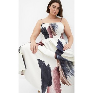 Women's Plus Size Jolie Geo Maxi Dress - ivory | CITY CHIC - 1 of 4