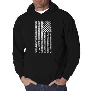 LA Pop Art Men's Word Art Hooded Sweatshirt - National Anthem Flag - 1 of 4