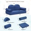 TopComfy Sectional Sofas 10-Piece Modular Kids Play Sofa Convertible Multi-Purpose Couch for Playroom and Bedroom, Navy Blue, 56"*28"*26" - 3 of 4