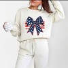 Simply Sage Market Blue and White Star Bow Coquette Lightweight Garment Dyed Sweatshirt - 2 of 4