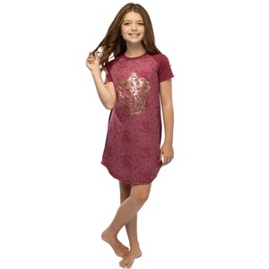 Harry Potter Girls Foil Print Hogwarts Raglan Nightgown - 1 of 4