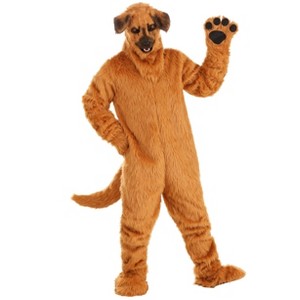 HalloweenCostumes.com One Size Fits Most   Dog Suit for Adults with Mouth Mover Mask, Black/Brown - 1 of 4