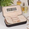 Household Essentials Fabric Travel Jewelry Organizer Box Black: Rectangle Decorative Box, Cardboard, 7.09" x 3.94" x 1.97" - 2 of 4
