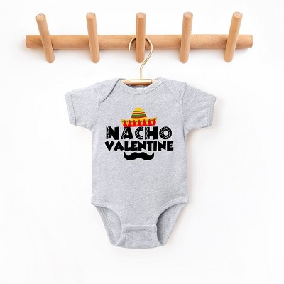 The Juniper Shop Nacho Valentine Baby Bodysuit - Newborn - Heather Grey
