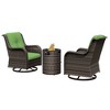 UPTION 3-Piece Wicker Outdoor Seating Group with Fire Pit - 3 of 4