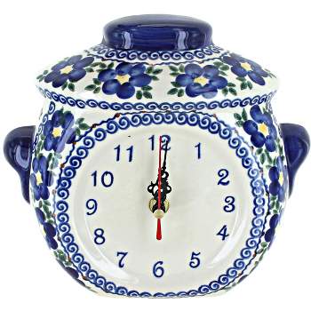 Blue Rose Polish Pottery 272 Vena Wall Clock