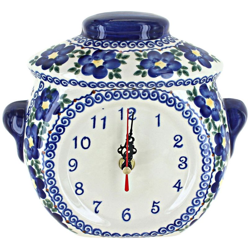Blue Rose Polish Pottery 272 Vena Wall Clock, 1 of 2
