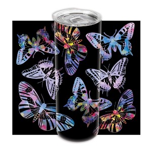 Elanze Designs Watercolor Purple Pink Monarch Butterfly Pattern 20 ounce Stainless Steel Travel Tumbler with Lid For Your On The Go Beverages - 1 of 4