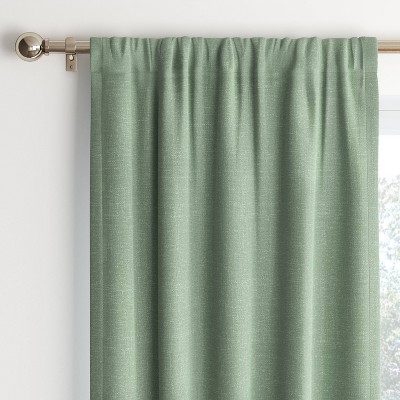 42"x63" Room Darkening Heathered Thermal Window Curtain Panel Green - Room Essentials™: Energy Efficient, Solid Pattern