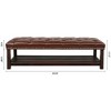 TUYOHW 60" Upholstered Bench with Shelf,PU Leather End of Bed Bench with Nailhead Trim,Tufted Storage Bench for Bedroom Entryway - 3 of 4