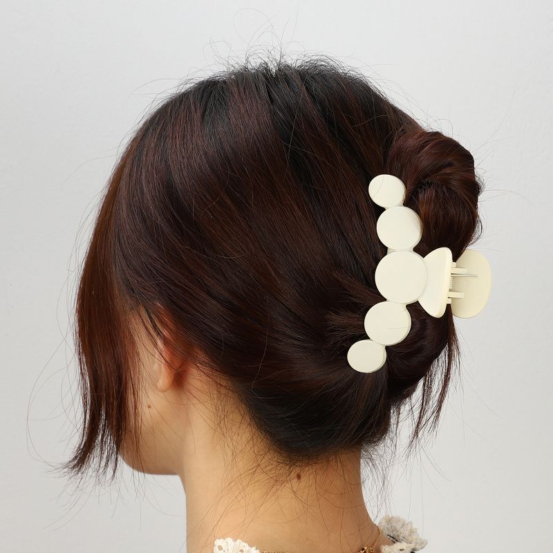 Unique Bargains Women's Plastic Claw Hair Clips Barrettes White Brown Light Orange 3.94''x1.54''x1.77'' 3Pcs, 2 of 7