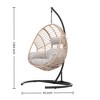FURNIinspire Patio Swings Wicker Swing Egg Chair With Stand, Outdoor Indoor Hanging Chair With Beige Seat Cushion, Natural Color, 42“*47"*73" - 3 of 4