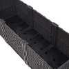 Gulches 105 Qt Large Brown Indoor Polypropylene Self-Watering Deep Raised Planter with Outdoor Use (47 in L x 15 in W x 14 in H) 3-Pack - 4 of 4