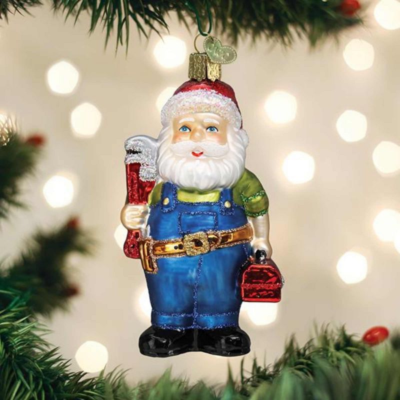 Old World Christmas 4.25 In Handyman Santa Ornament Santa Tool Box Tree Ornaments, 2 of 4