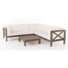 Infurnic Patio Seating Sets Modern Outdoor Furniture Set Featuring Unique Design,Perfect for Gardens, Living Spaces, White, 88.5"*30.25"*26.5" - 4 of 4