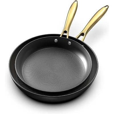 imarku Cast Iron Skillets, Non Stick Frying Pans 2Pcs - 10 inch & 12 Inch Frying Pan Set, Long Lasting Frying Pans Nonstick, Pan Easy Clean