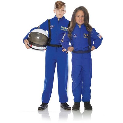 AmzBarley Unisex Astronaut Costume Boys Girls Space Suit Cosplay Halloween Outfit Embroidered Patches Pockets Pilot Costumes