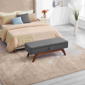 CAVINAS Rectangular Storage Ottoman Bench,Upholstered Ottoman with Solid Wood Feet for Living Room,Bedroom - 1 of 4