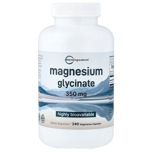 Micro Ingredients Magnesium Glycinate, 240 Vegetarian Capsules (175 mg per Capsule) - 1 of 4