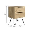 NicBex 2 Drawers Nightstand with Black Handle Design,Bedside Table with Hairpin Metal Legs,Modern Side Table for Bedroom - 3 of 4