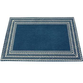 Collections Etc Bordered Chenille Rug