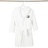 Personalized Linum Kids 100% Polyester SUPER PLUSH Double Brushed Hooded Bathrobe in Black Script Font - 2 of 3
