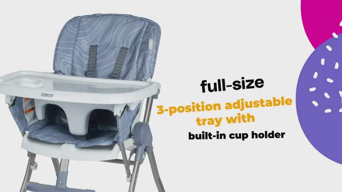 Cosco Simple Fold Adjustable High Chair - Organic Waves, 2 of 12, play video