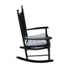 Aghana Digitals Black Solid Populus Wood Porch Rocker Chair - Balcony-Use, Wide Seat, Slatted Back, - 3 of 4