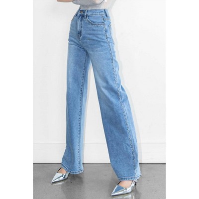Women's Stud Wide Leg Jeans - Vibrant Miu