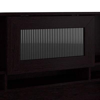 Espresso Oak L-Shaped Computer Desk with Hutch and Storage